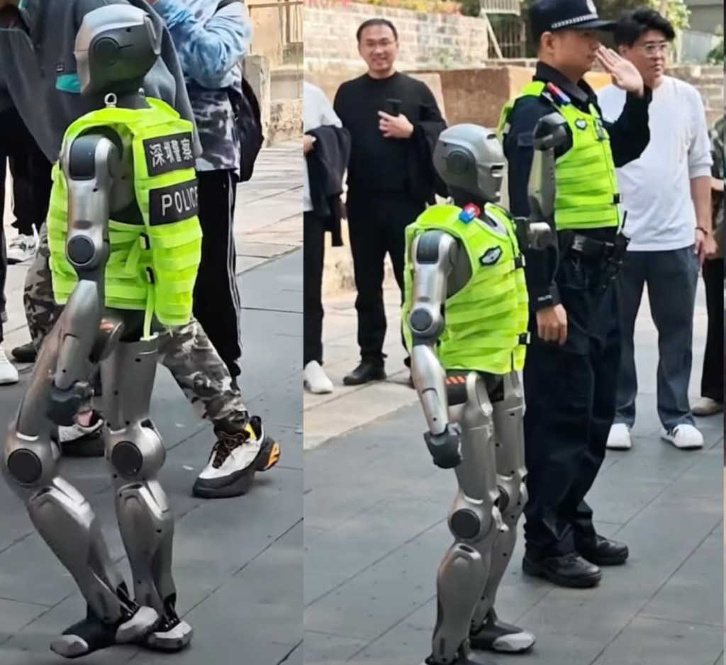 Android-Robot-Cop Patrolling the streets of China